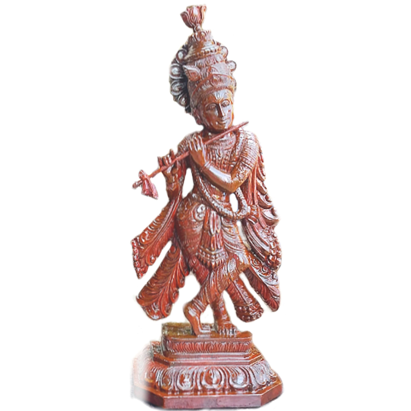 buy lord krishna wooden statue